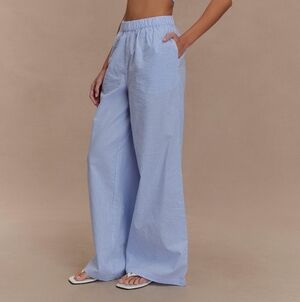 Meshki Blue Stripe Hansen Wide Leg Pants